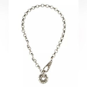 John Hardy Limited SS Kali Pebble Stone Donut Charm necklace - EUC!